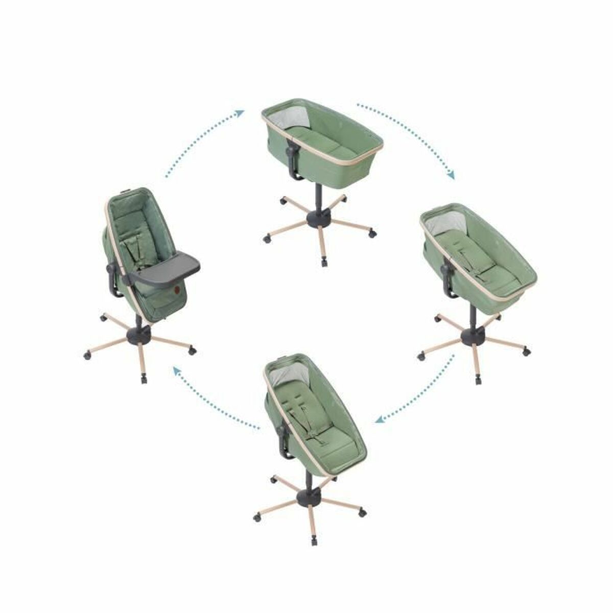 Maxi-Cosi Alba: moisés, sillón reclinable y trona