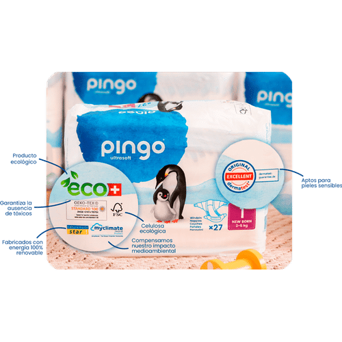 Pack de pañales y toallitas ecológicos para los primeros meses