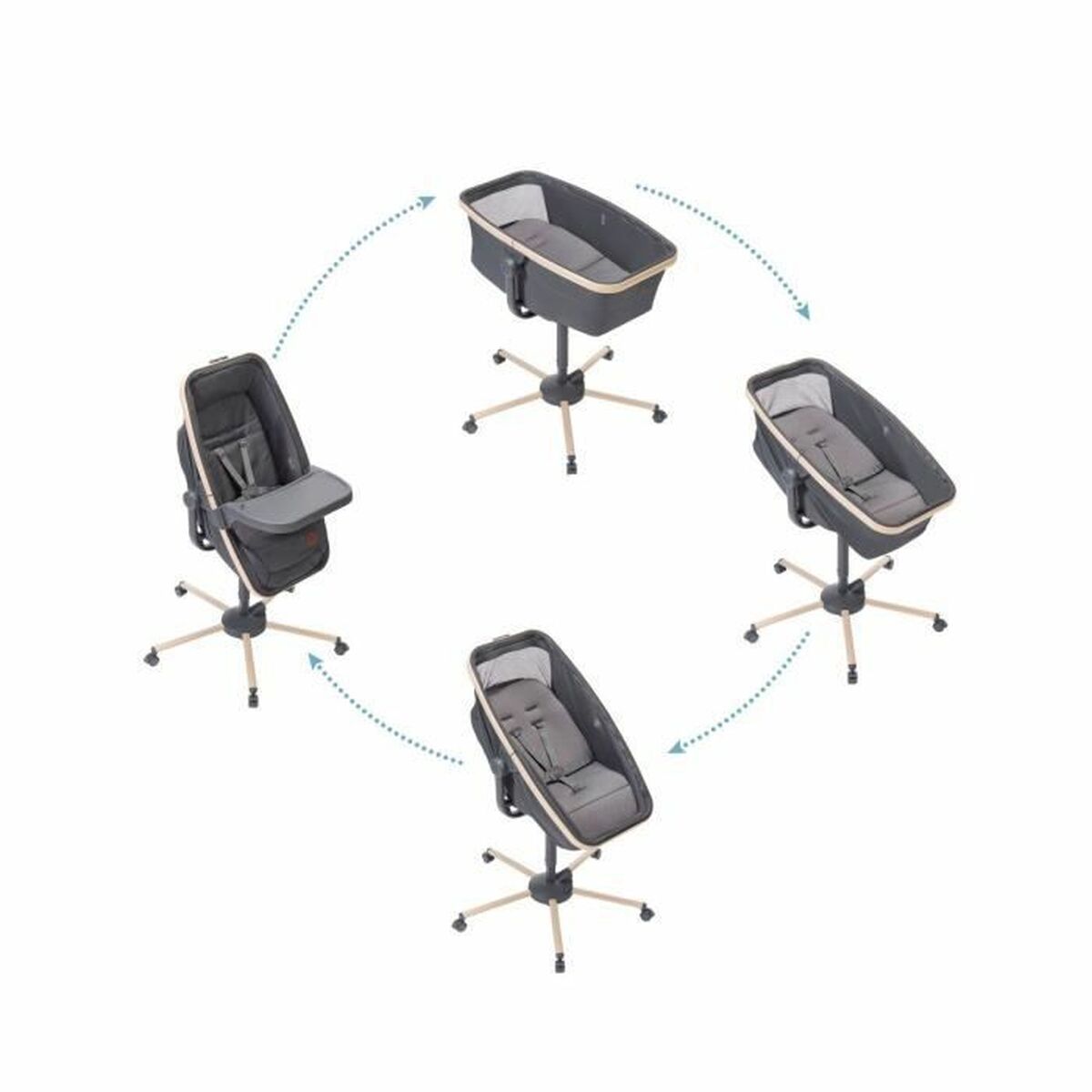 Maxi-Cosi Alba: moisés, sillón reclinable y trona